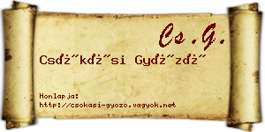 Csókási Győző névjegykártya